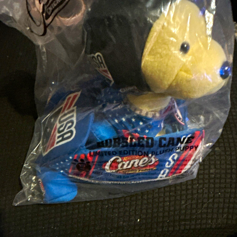 Raising Cane's Limited Edition Bobsled Cane USA Plush Puppy 2024