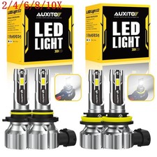 Combo 9005+H11 LED Headlight Kit Fog light Bulbs High Low Beam 6500K White 4/8x