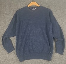 Superdry Jumper Mens Crew Neck Long Sleeves Logo 95 Cotton 5 Cashmere L Blue