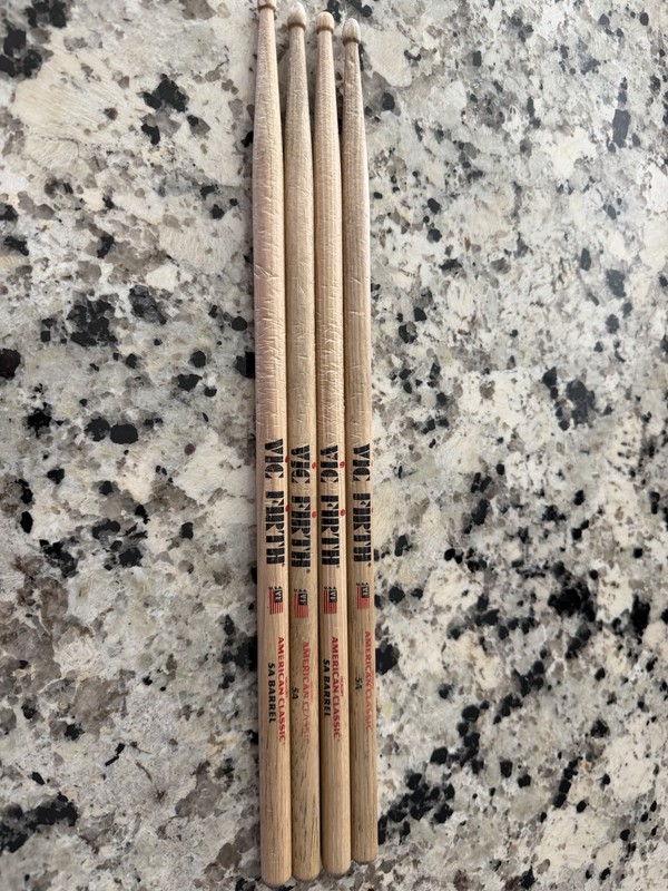 Vic Firth 5A American Classic Drum Stick - 4 Sticks~ (E-Kit) LIGHT Use!