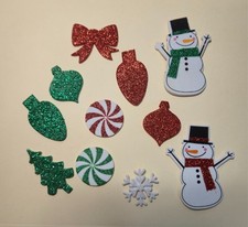 Christmas Foam Sticker Lot Snowmen Holiday Shapes Craft Supplies New Unused