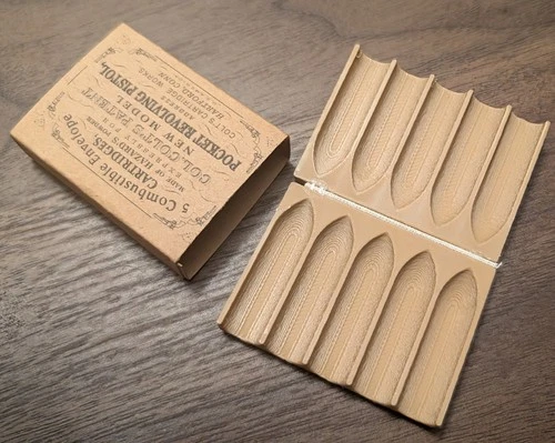 Paper Cartridge Boxes: .31 Caliber Split Clamshell Style for Pocket Revolvers