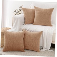 4 Packs Decorative Throw Pillow Covers 18x18 Inch 18" x 18" Pack of 4 Brown