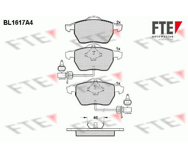 FTE BremsbeläGe VW Passat 3B 3BG Audi A4 8E B6 B7 A6 C5 4B C6 4F Vorne-image