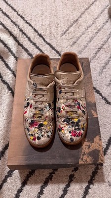 Maison Margiela GAT german army trainer low 39 6 paint splatter tan tabi