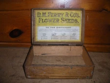 Antique 1906 D.M. Ferry & Cos Flower Seeds Counter Display Box—Solid Oak