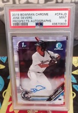 2019 Bowman Chrome JOSE DEVERS Prospects AUTO PSA 9 Mint Rookie Card