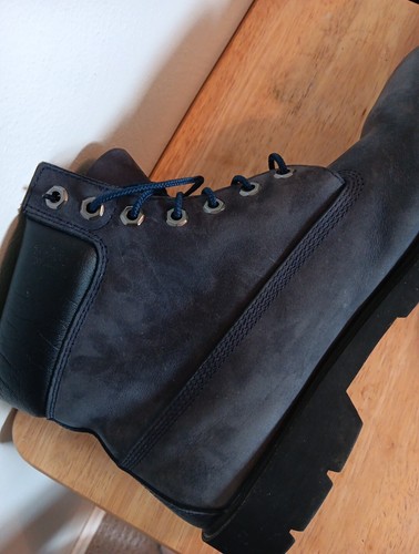 Mens Sz 13 Blue Navy Classic Nubuck Timberland 6" Boots A1K2T Black Soles - Picture 22 of 24