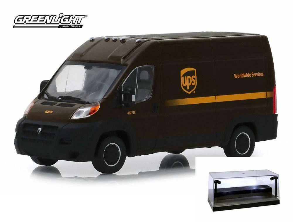 DIECAST CAR W LED CASE 2018 DODGE RAM PROMASTER 2500 CARGO VAN UPS