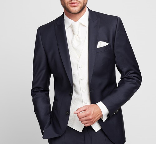 Abito Digel Elegante Slim Fit completo di Gilet Cravatta e Pochette  coordinati | eBay