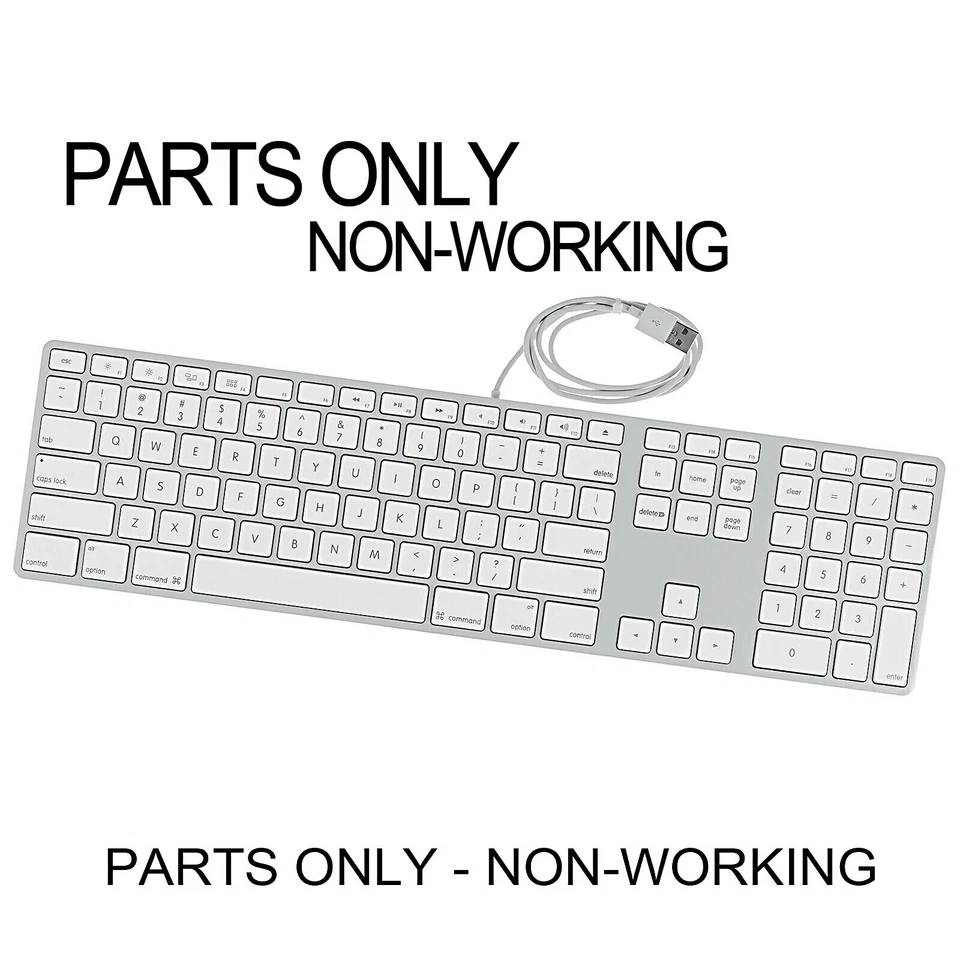 Für TEILE oder REPARATUR - 5 x Apple Original Tastaturen - kabelgebunden weiß/silber A1243 - Bild 3 von 4