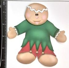 3D Gingerbread Boy Green Shirt Holiday CUSTOMER APPRECIATION Embellishment 311