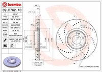 2X Brembo 09.D762.10 Bremsscheibe FüR MERCEDES-BENZ