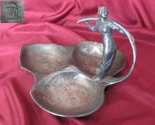 1900s ANTIQUE ART NOUVEAU SECESSION WMF SILVER PLATED CANDY DISH BASKET RARE