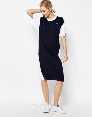 adidas Originals by HYKE Knitted Midi T-Shirt Dress With Contrast Back  SIZE Australia