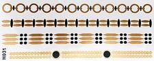 Tattoo Gold Black Disposable Flash Adhesive Temporary 4teile Band Chain Foot H31