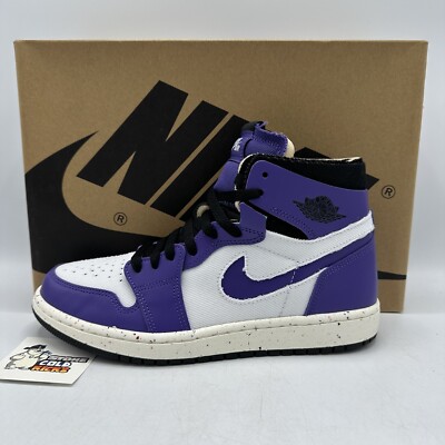 Jordan 1 Zoom Comfort Black/Crater Purple Size 7.5 CT0978-501 Left Shoe Only