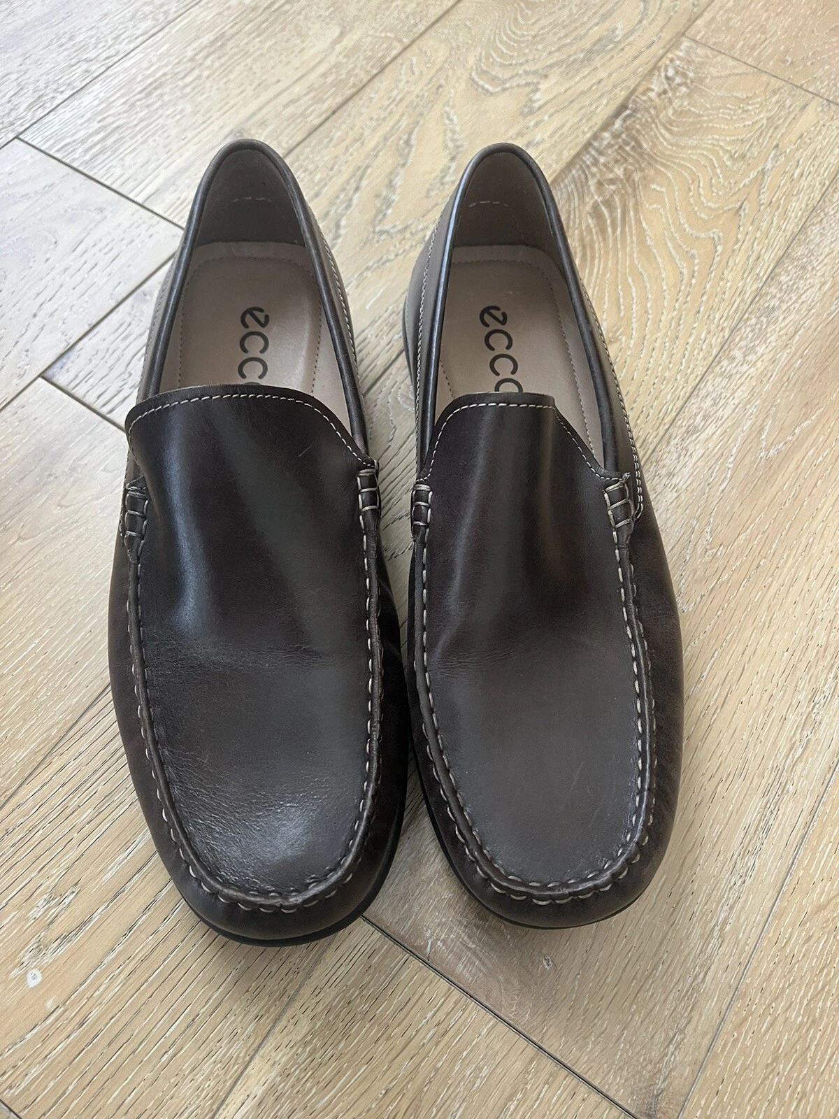 Mocassini da uomo marroni Ecco taglia 42 in pelle