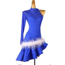 High-end Custom Latin Dress One-shoulder Turtleneck Tango Dance Stage Costumes