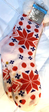 Womens Pink Snowflake Soft Sherpa Lined Non Skid Slipper Socks
