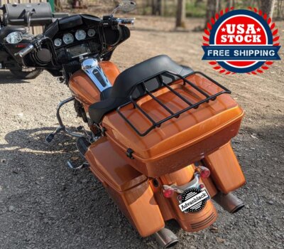 Amber Whiskey King Tour Pack Pak Trunk Black Latch Hinges For Harley  Touring 97+