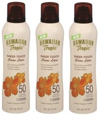 3 ORIGINAL HAWAIIAN TROPIC SHEER TOUCH SUNSCREEN SPRAY SPF 50 FREE SHIPPING USA