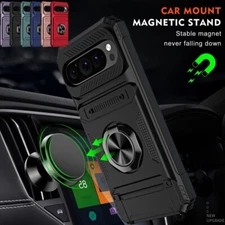Card Slot Hybrid Rugged Ring stand Back Case For Google Pixel 9 Pro XL / 9 Pro
