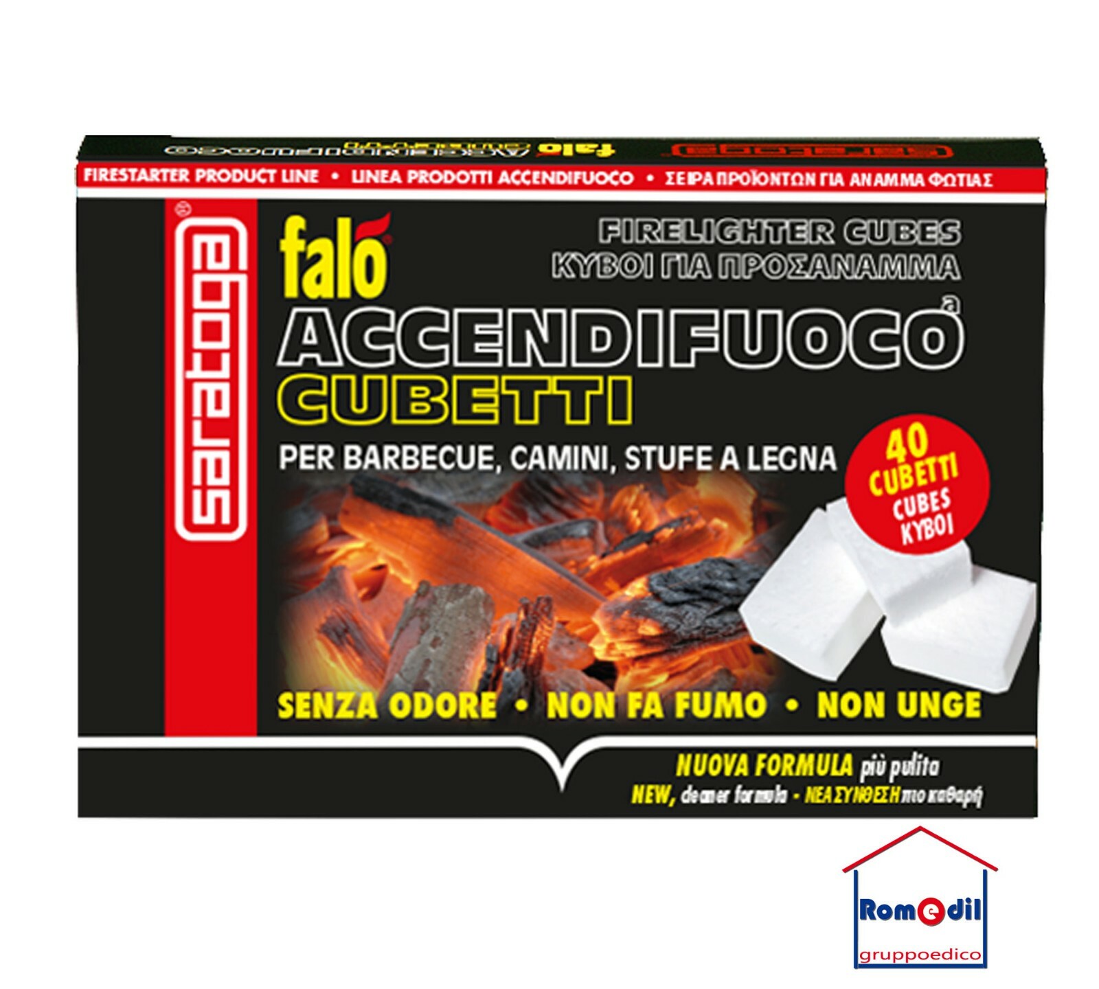 Accendifuoco cubetti per barbecue camini stufe a legna saratoga NO odore NO fumo