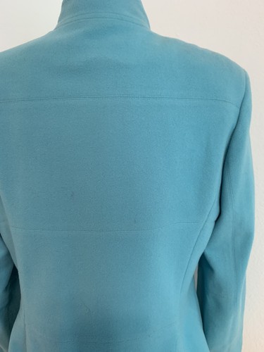 Jones New York Signature Wool Blend Jacket, Zip Aqua Blue Coat Blazer Sz 10 - Picture 8 of 9