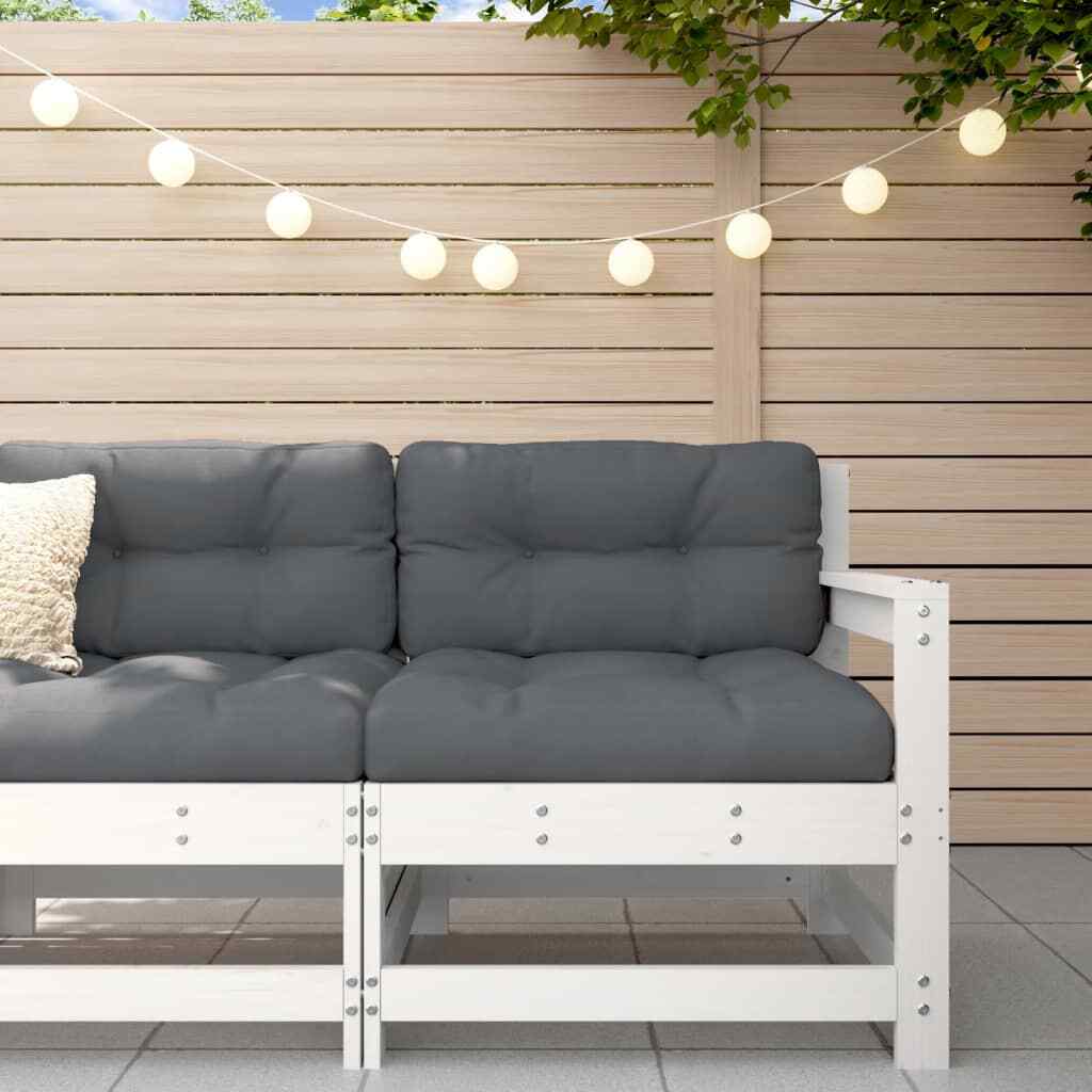 Garden Chair Outdoor Chair with Cushions Armchair White Solid Wood Pine vidaXL