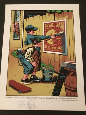Justin Hampton Hartford Pearl Jam Poster 2010 AE Super Doodled