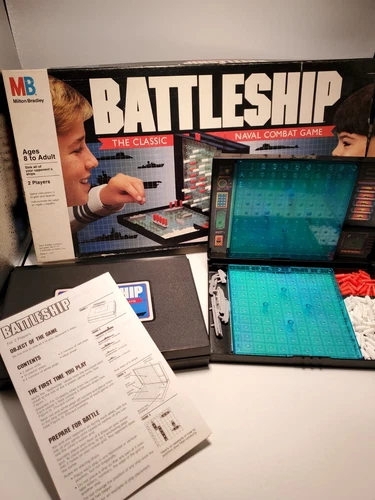 Vtg 1990 Milton Bradley BATTLESHIP Game Complete in Original Box w/Instructions