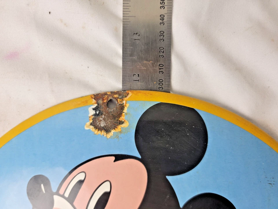 DE COLECCIÓN LETRERO DE PORCELANA DISNEY MICKEY MOUSE BOMBA PLACA GASOLINERA SERVICIO DE ACEITE Foto 4 de 4