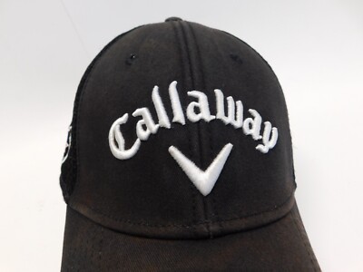 Callaway Hat Baseball Cap Golf Faded Black M/L Odyssey XSHOT Embroidery Logos