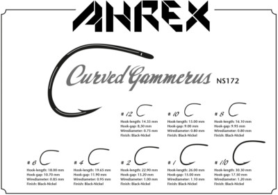 AHREX NS172 Curved Gammarus 18 Haken 12 # - #2 Ahrex Hooks CURVED GAMMARUS NS172