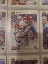 1991-92 Upper Deck Bob Bassen Blues Auto Autographed Signed Card