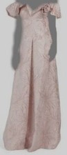 719 Rickie Freeman by Teri Jon Women's Pink Metallic Off-Shoulder Dress Size 6