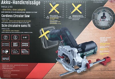 PARKSIDE PHKSA 12 B3 Akku Handkreissäge Hand Kreissäge Säge Spindle Lock NEU