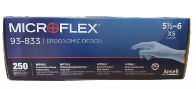 1000 Stk Nitril-handschuhe Ansell Microflex 93-833 Einweghandschuhe XS  5 1/2 -6