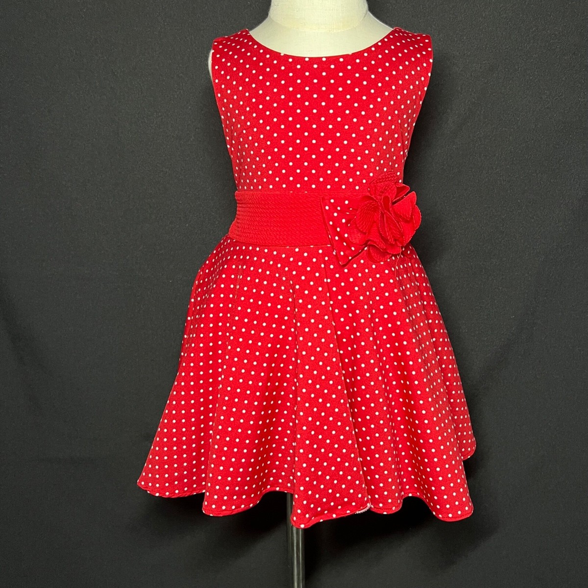 open lace back dress Proper Peony Pima Girls Pink / Red Dots Dress main image 1
