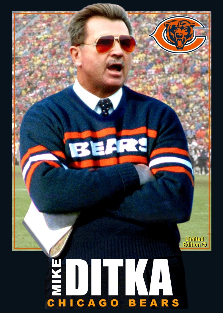 Coach MIKE DITKA - Chicago Bears ACEO card #28 numbered & signed