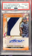 2022 Topps Inception Vladimir Guerrero Jr Jumbo Patch Auto /25 Orange *PSA 9*
