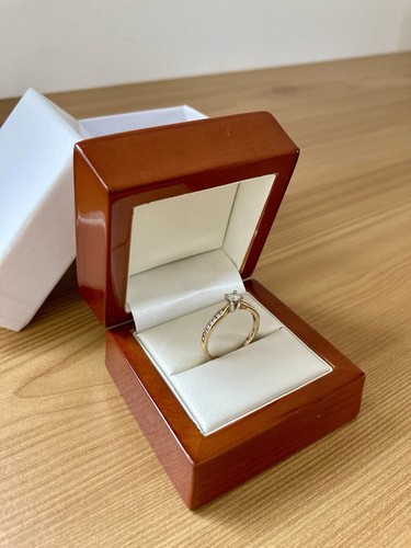 Gold Diamond Engagement Ring (1/3ct In Total - Set In 9ct Gold) - Size N - Picture 2 of 4