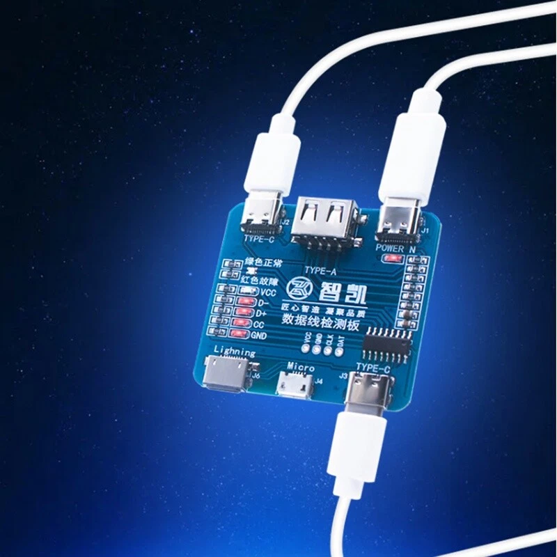 Intelligent Data Line Detection Board Phone USB Cable Tester Short Circuit Test - Image 2 of 4