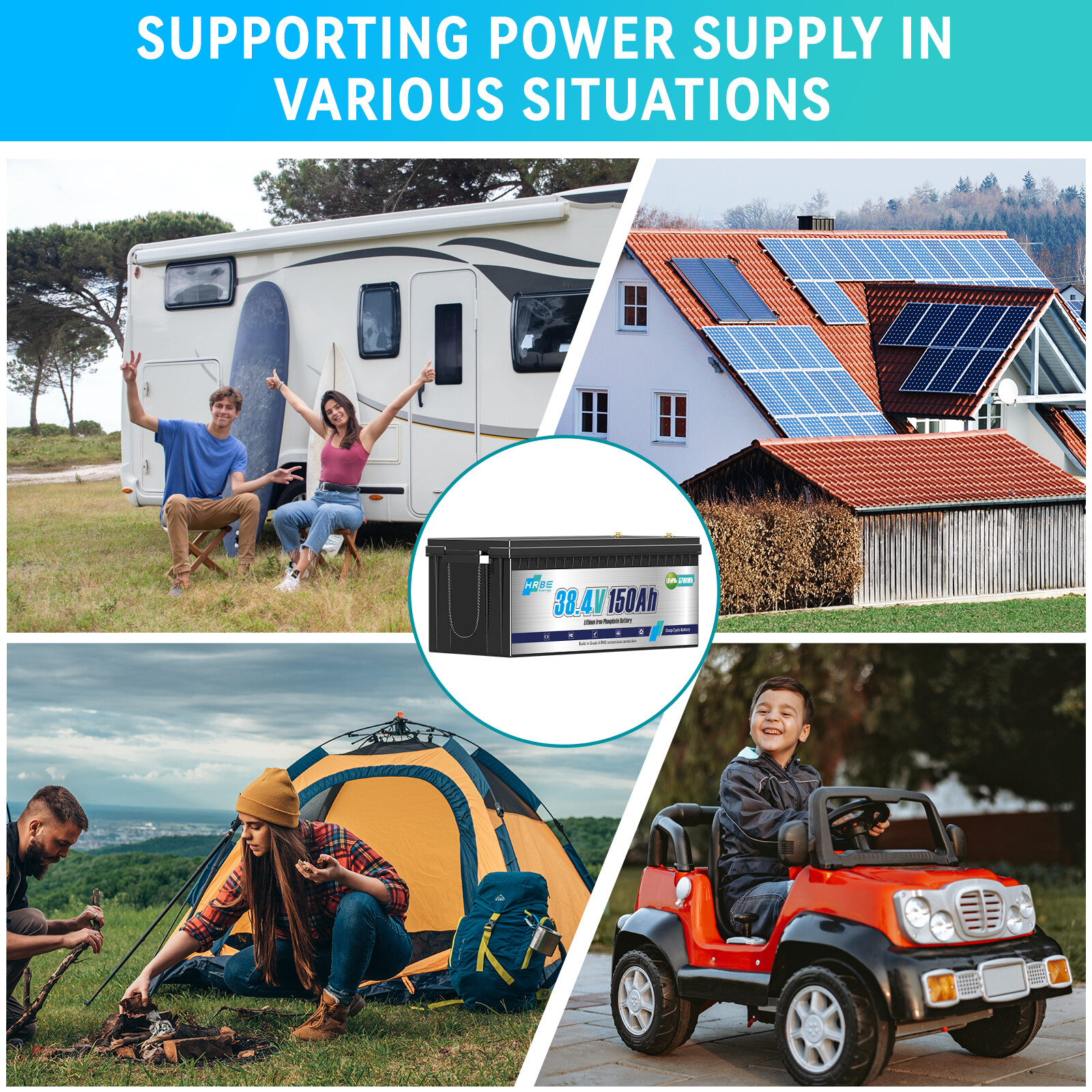 36V 150Ah LiFePO4 Lithium Battery 200A BMS for Golf Cart Trolling Motor+ Charger