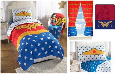 New Kids Girls Wwf Wonder Woman Bedding Bed In A Bag Comforter