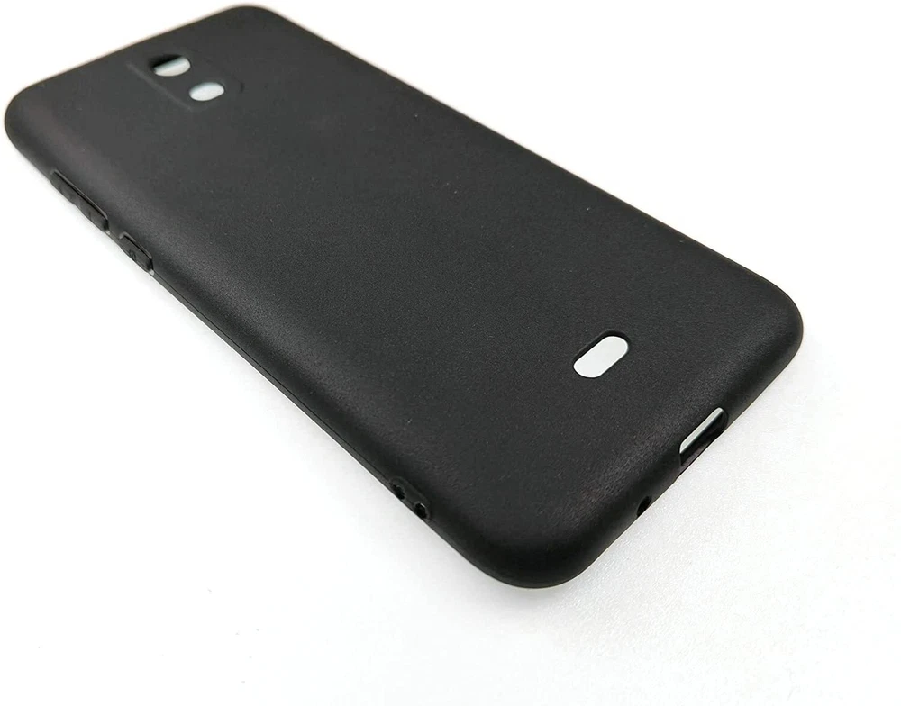 Phone Case Silicone Gel Soft Black Cover Tempered Glass Screen Protector Films