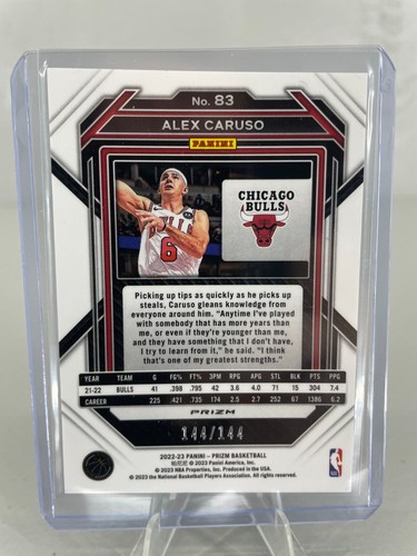 Alex Caruso 2022-23 Panini Prizm Blue Sparkle #144/144 Basketball Card M/NM - Picture 2 of 2