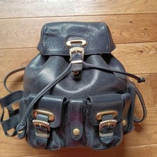 GIANNI VERSACE Couture Line Backpack Rucksack Medusa Black Leather Used