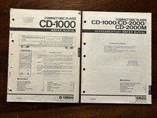 Yamaha CD-1000 Compact Disc CD Player Service Manual Vintage Original Supplement